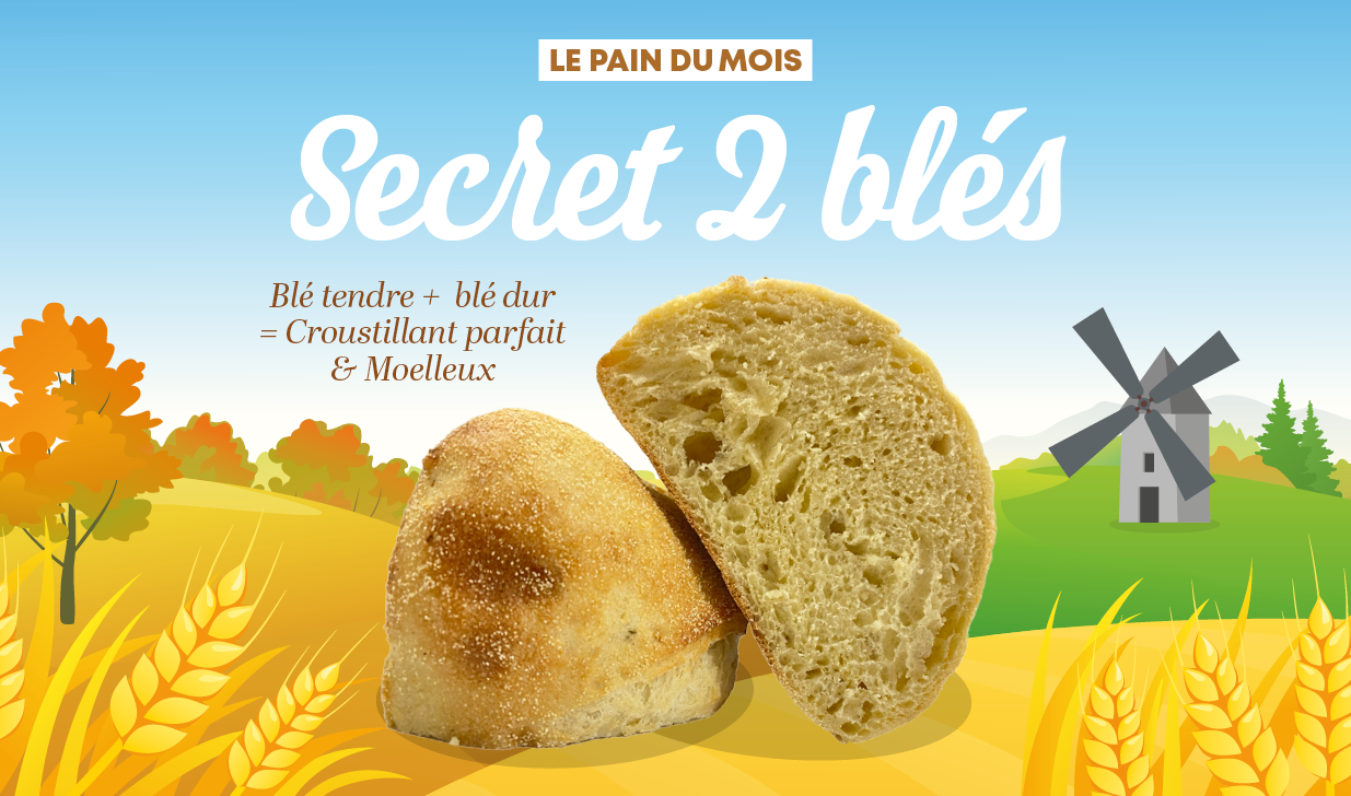 🥖 NOUVEAUTÉ : Secret 2 Blés, Blé tendre + blé dur… le duo gagnant ✨